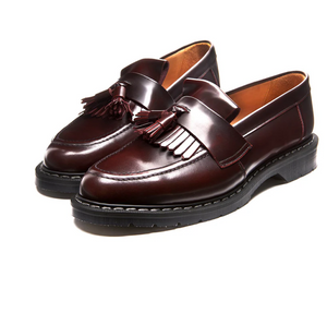 Solovair Burgundy Rub-Off Tassel Loafer